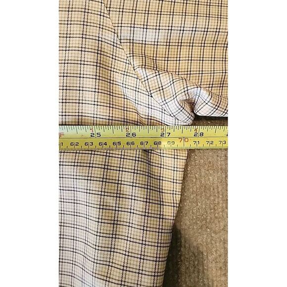 Roundtree & Yorke Longsleeve Shirt Mens 3XT Tall Gold Label Non Iron Beige Plaid - Picture 12 of 12